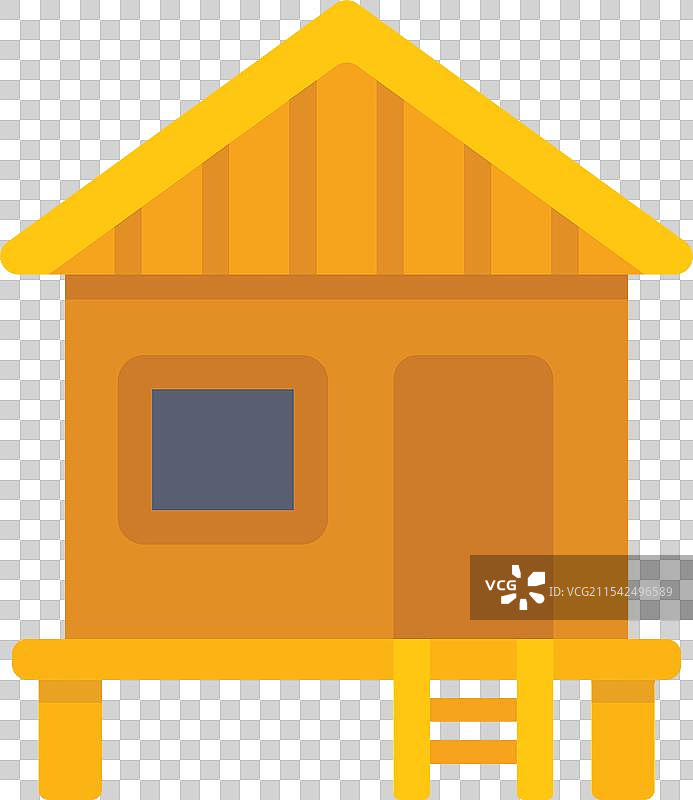 木屋架在桩子上，配有楼梯图片素材