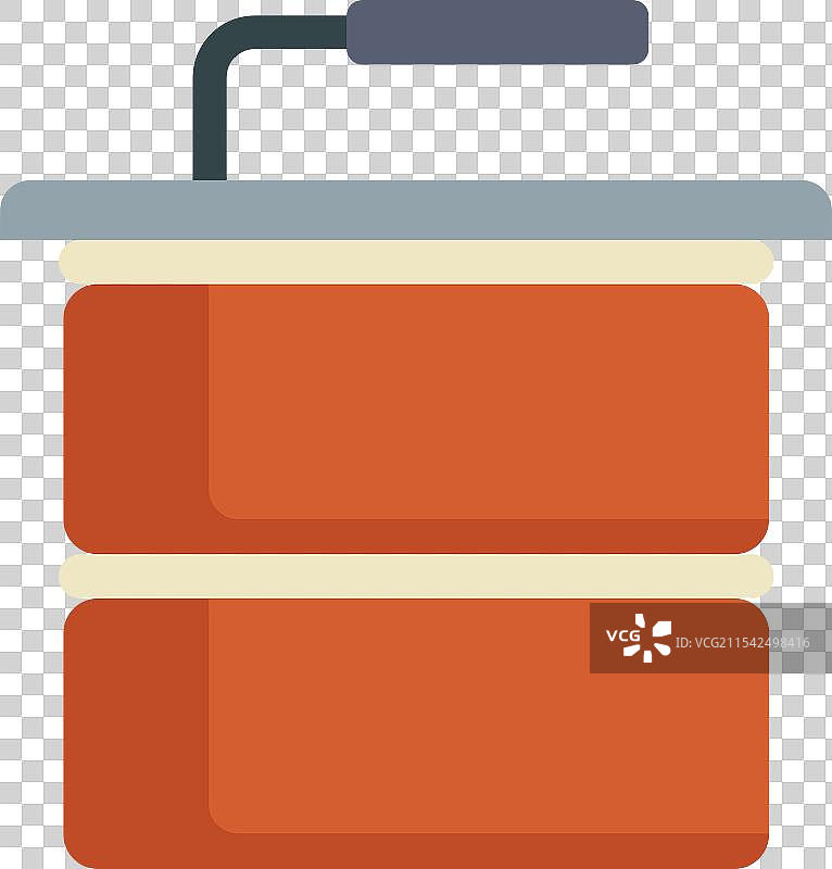 烟囱上有金属平台和管道正在竖立。图片素材