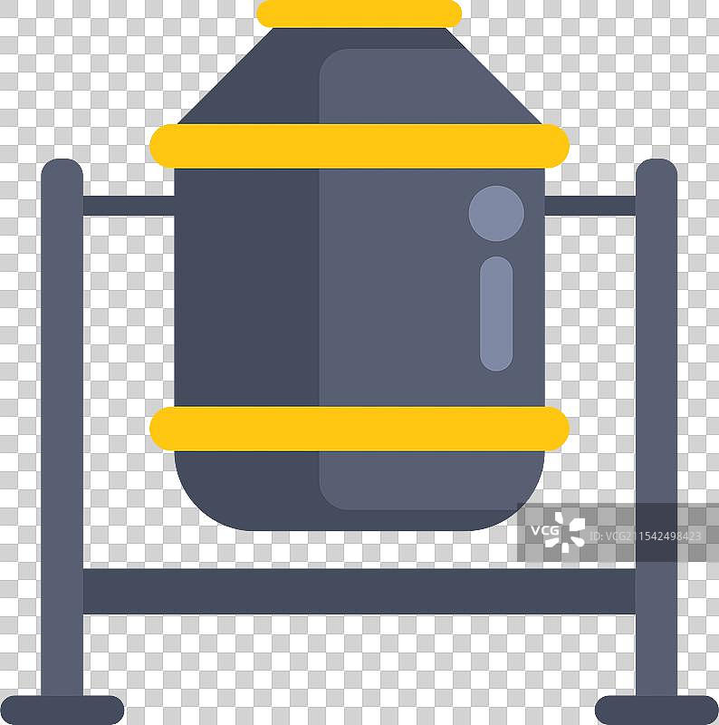 混凝土搅拌机放置在金属支架上图片素材