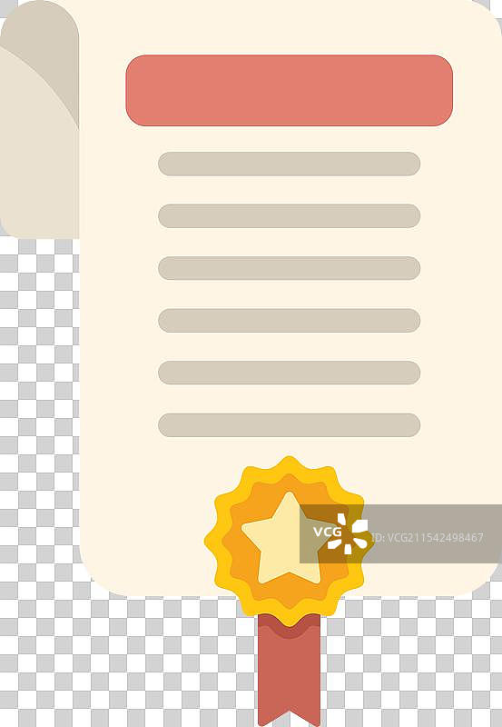 带有星形奖章印章和丝带的官方文件图片素材