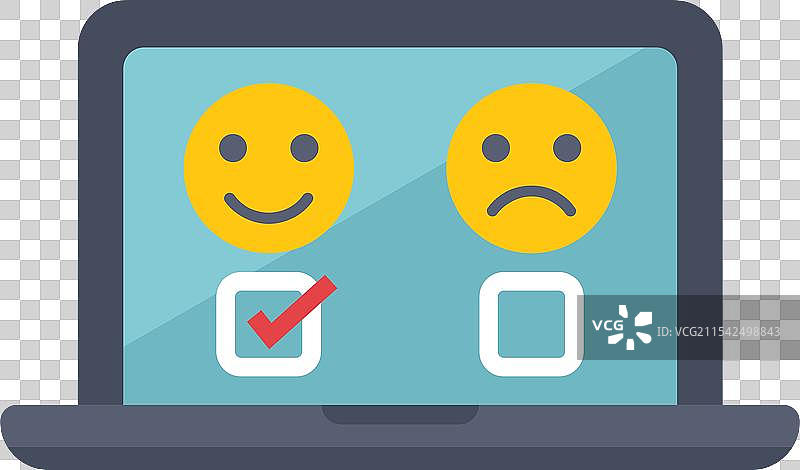 顾客在笔记本电脑上选择积极反馈图片素材