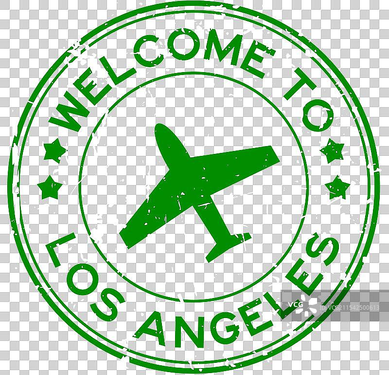 复古风格的绿色“欢迎来到洛杉矶”字样图片素材