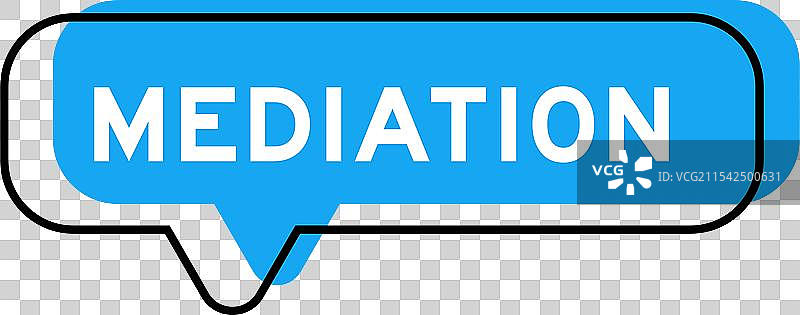 带有“调解”字样的演讲横幅和蓝色阴影图片素材