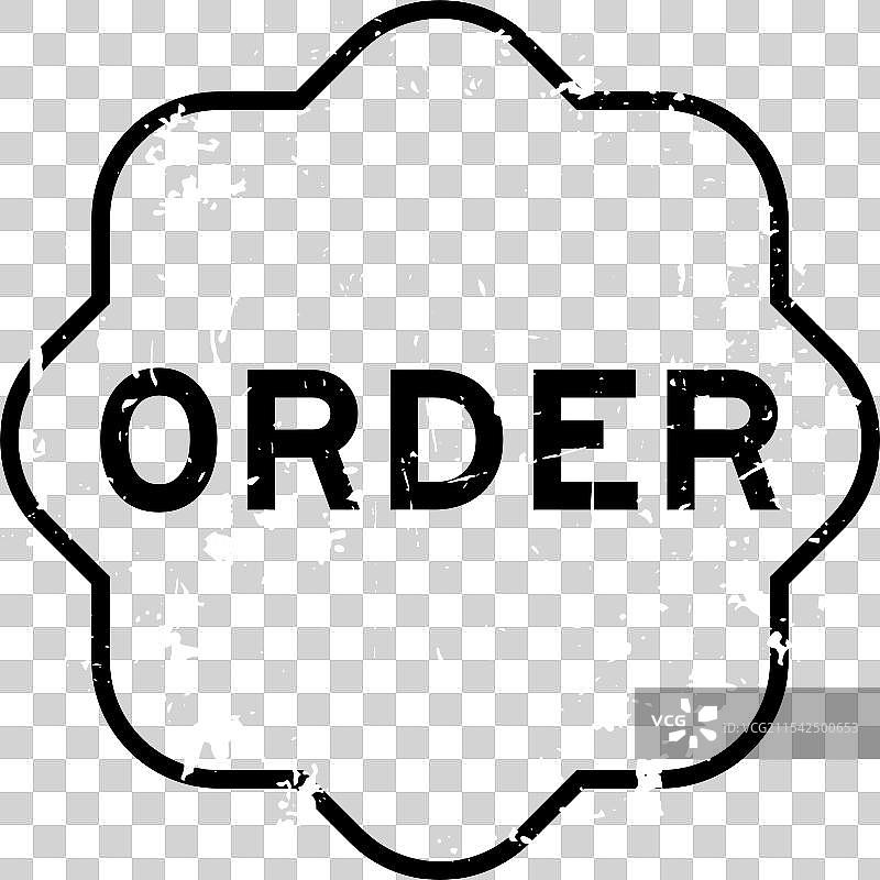 黑色磨损风格的“订单”字样橡胶印章图片素材