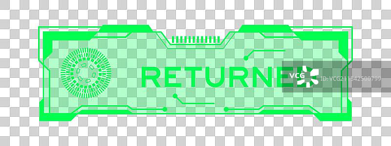 未来科技风格的绿色HUD横幅图片素材