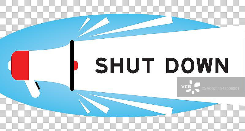 带有“关闭”白色字样的彩色扩音器图标图片素材