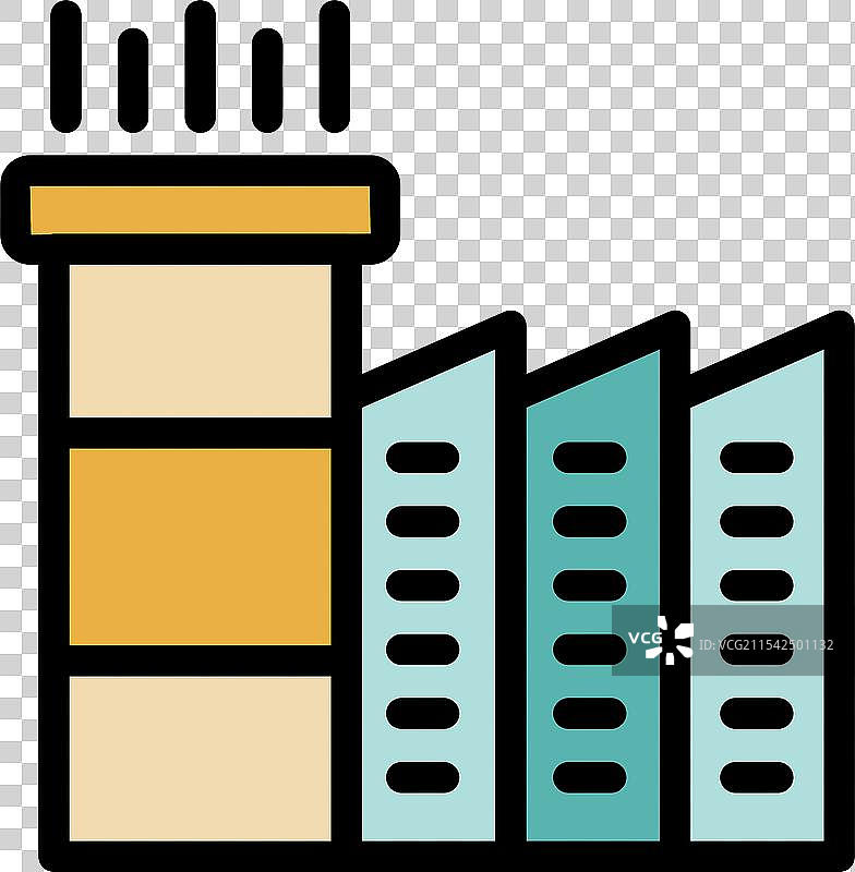 有烟囱冒烟的工业厂房图片素材