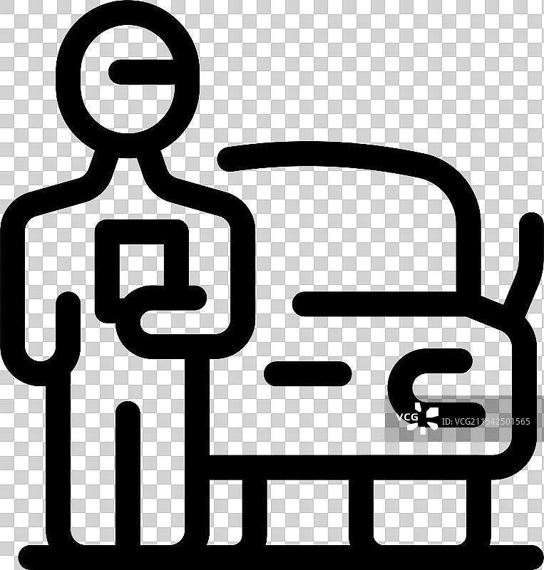 代客泊车服务员手持钥匙站在旁边图片素材