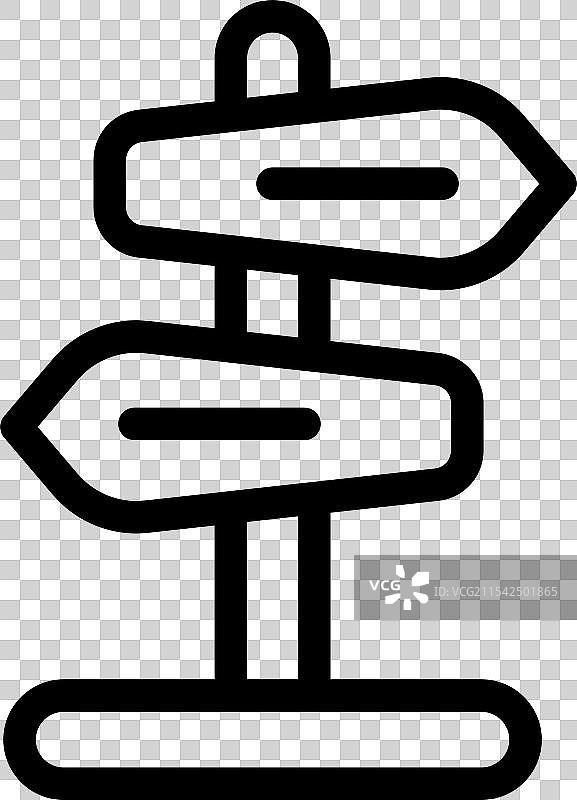 空白的路标立柱竖立在基座上指向某个方向图片素材