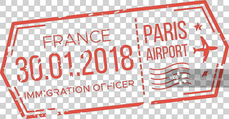 护照印章显示日期为1月30日图片素材