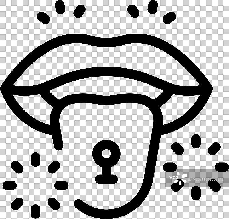 张嘴露出带锁的舌环图片素材