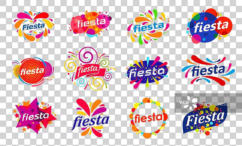 节日派对和有趣的嘉年华活动图标图片素材