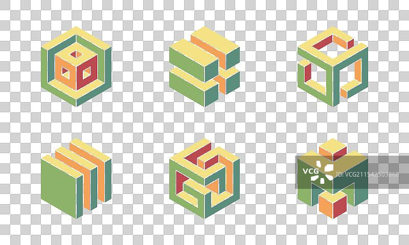 立方体标志几何设计套件盒子标志类型图片素材