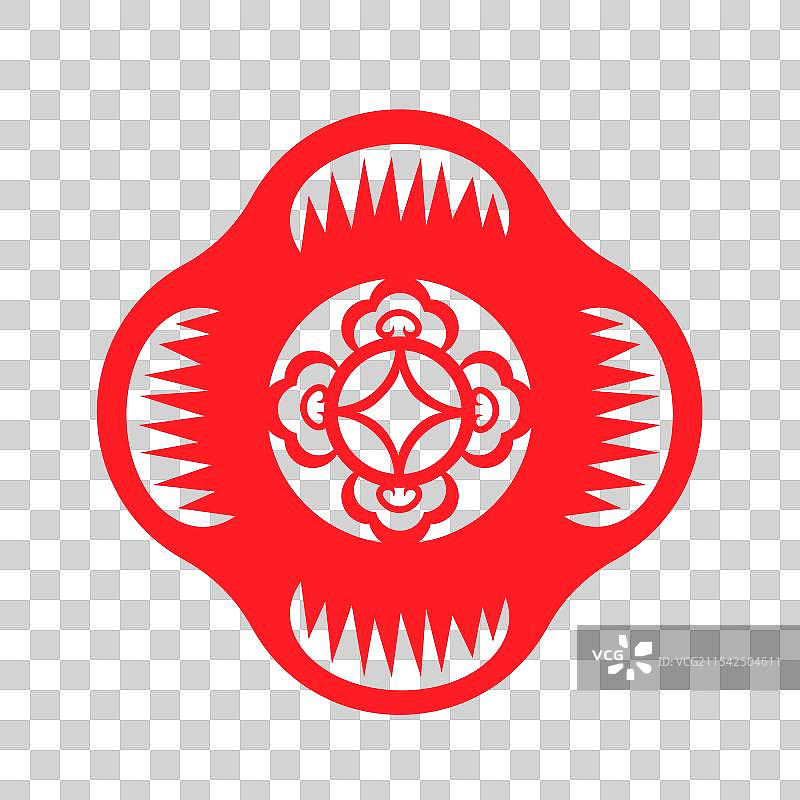 中国传统文化吉祥剪纸花朵元素纹样图案图片素材