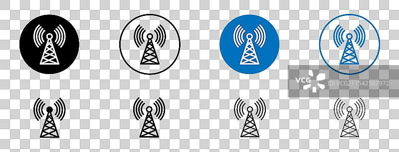 天线矢量图标集图片素材