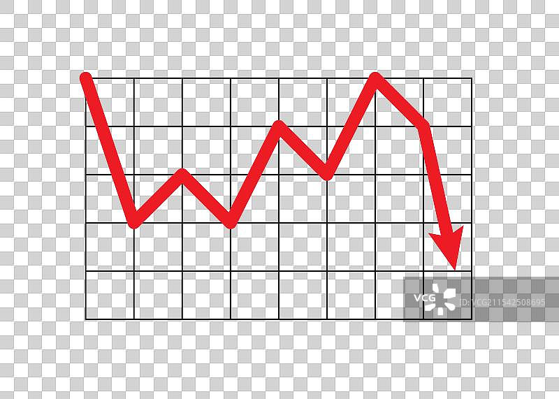 白色背景上的向下箭头股票图标扁平设计图片素材