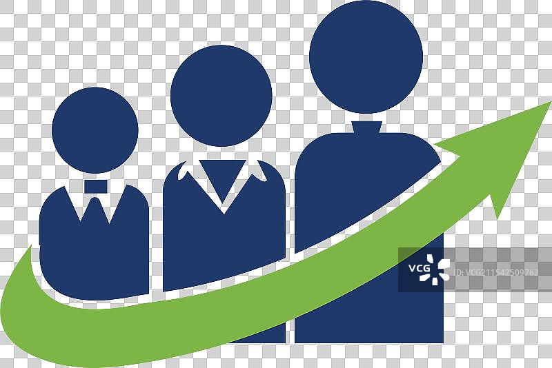 商业增长图标 3个人物图标标志设计图片素材