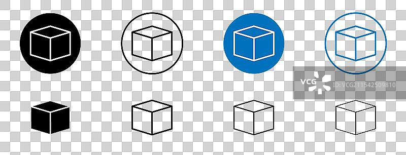 立方体矢量图标集图片素材