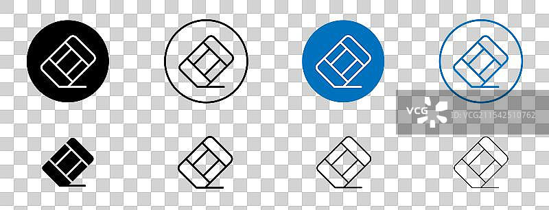 橡皮擦矢量图标集图片素材