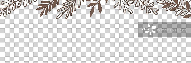 棕色秋叶边框极简风格叶子图片素材