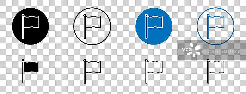 旗帜矢量图标集图片素材