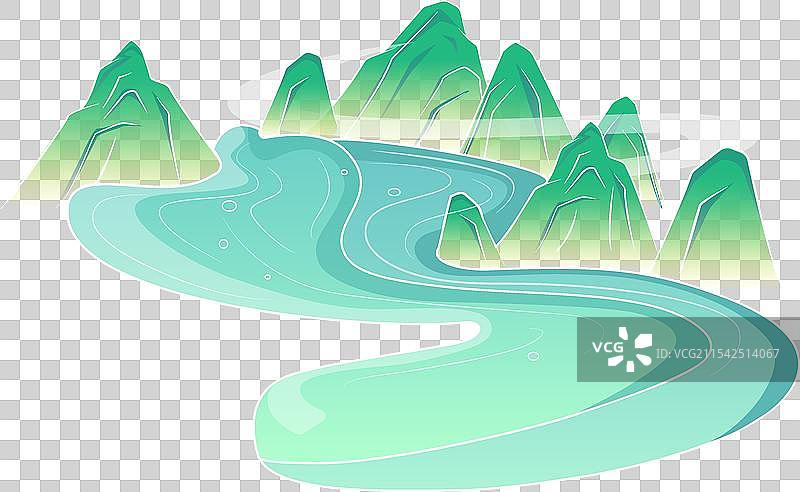 中国风山水矢量插画图片素材