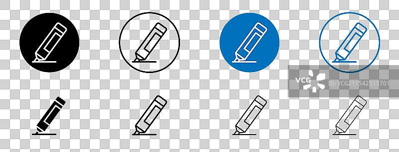 荧光笔矢量图标集图片素材