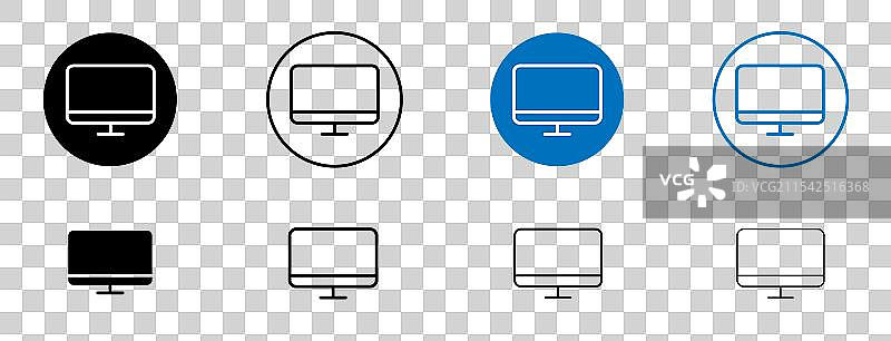 监视器矢量图标集图片素材