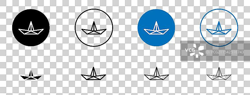 纸船矢量图标集图片素材