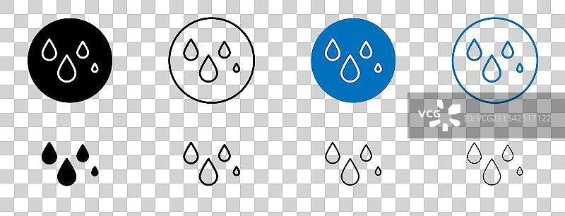 雨滴矢量图标集图片素材