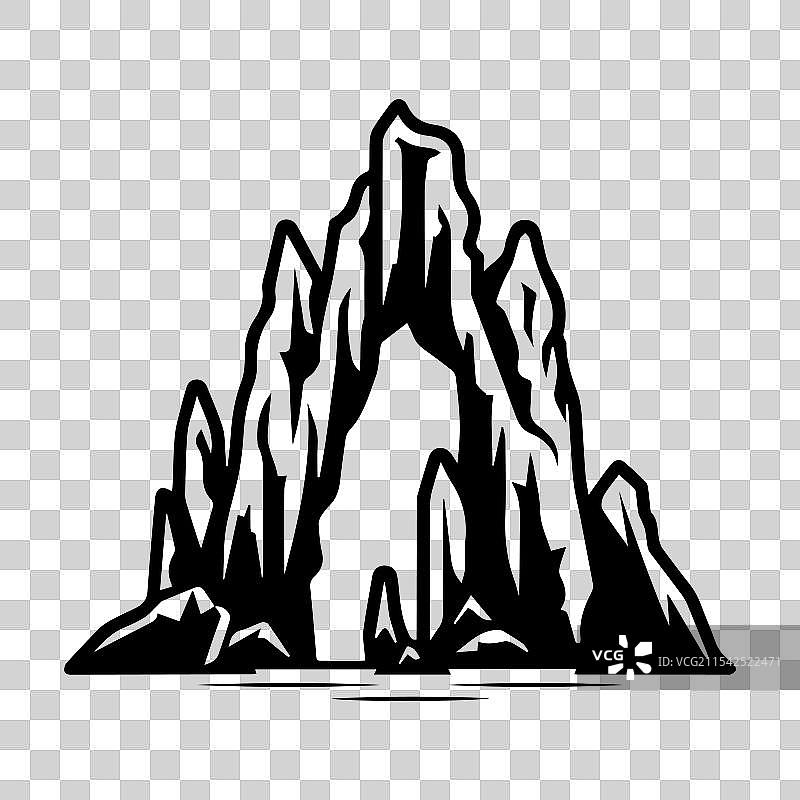 洞穴图标或现代线条符号线条艺术与图标图片素材