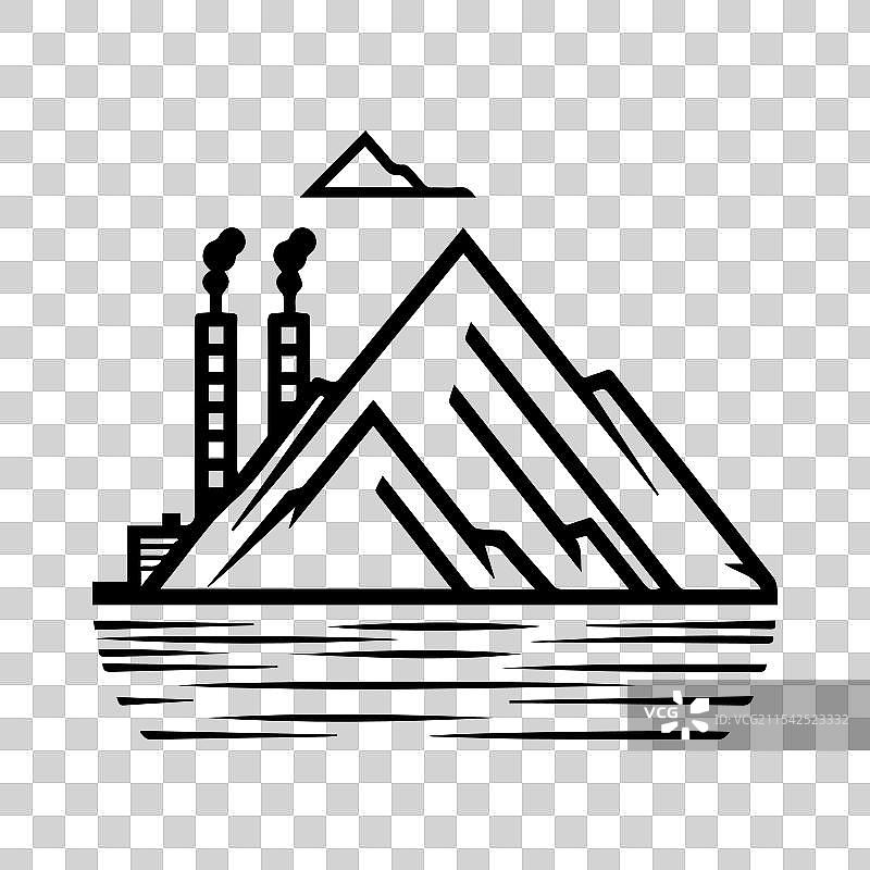 采石场图标或现代线条符号线条艺术图片素材
