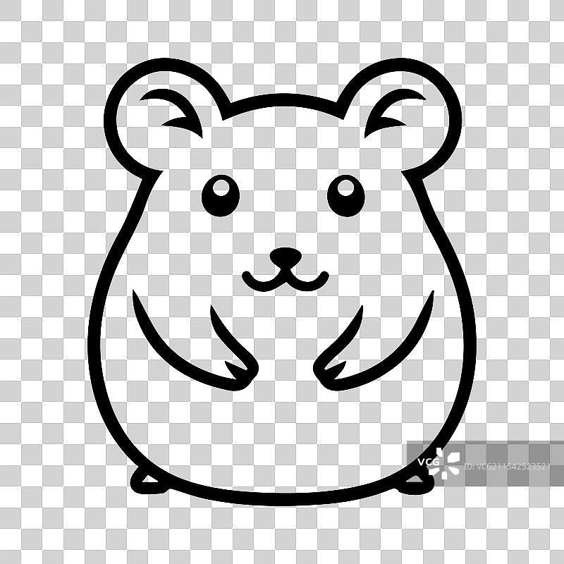 仓鼠图标或现代线条符号线条艺术图片素材