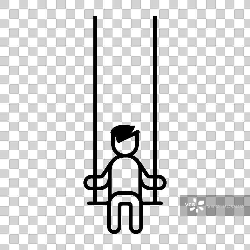 秋千图标或现代线条符号线条艺术图片素材