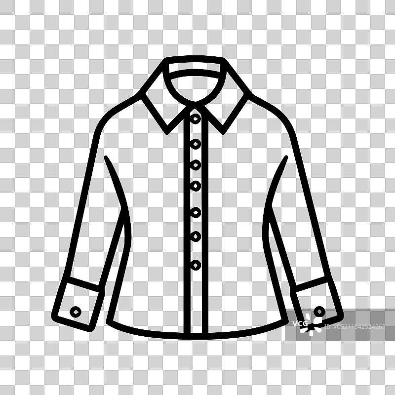 衬衫图标或现代线条符号线条艺术图片素材