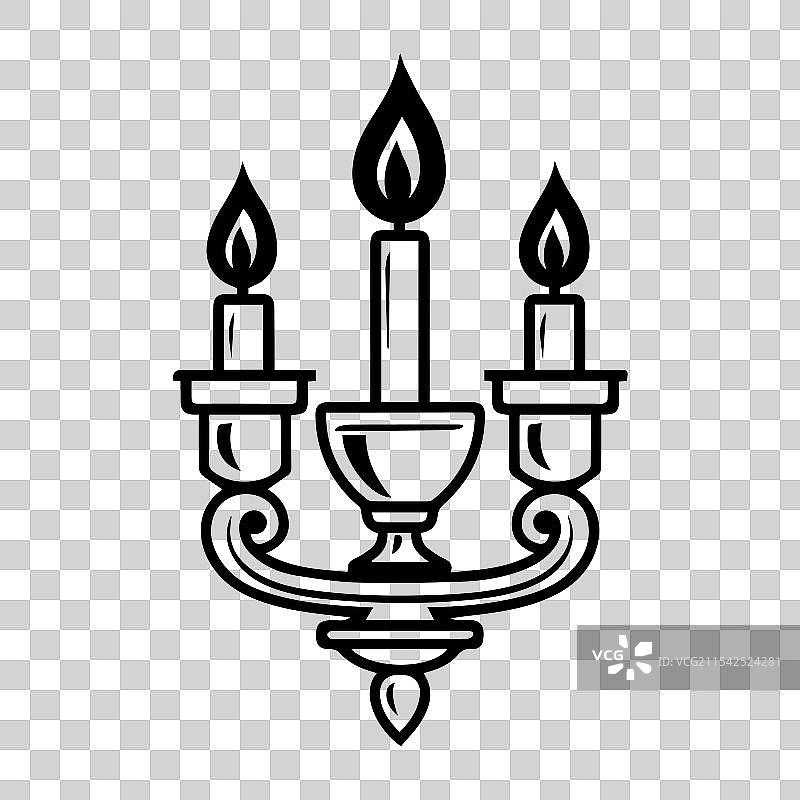 壁灯图标或现代线条符号线条艺术图片素材