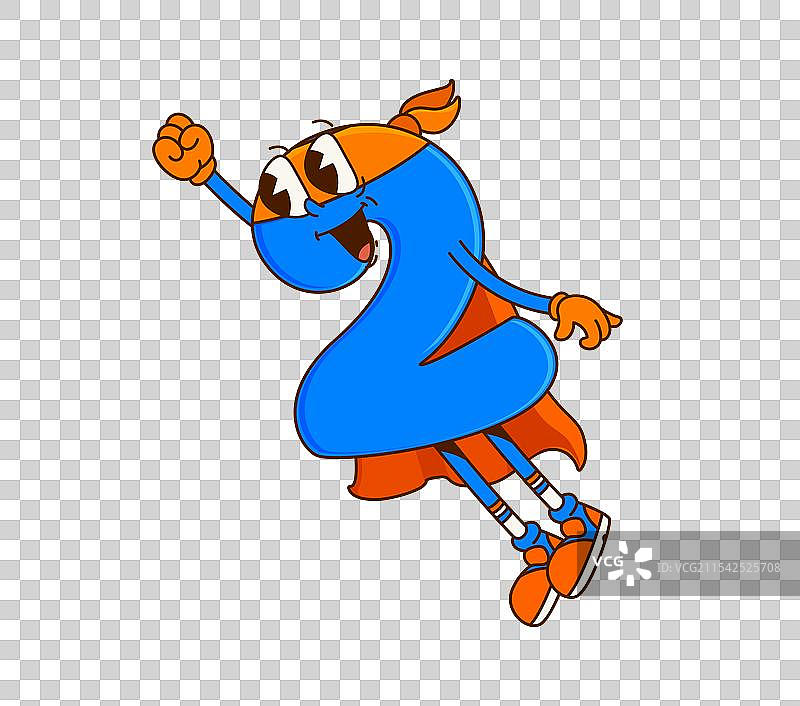 飞翔的数学数字二超级英雄酷炫角色图片素材