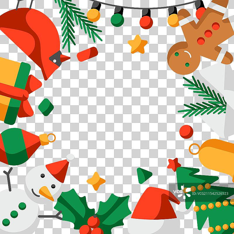 圣诞快乐框架假日装饰图片素材