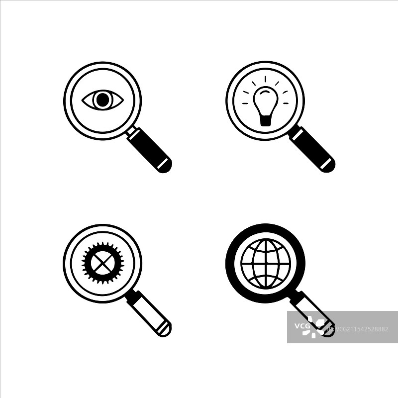 线条风格的网页图标集图片素材