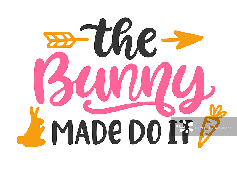 复活节字母设计：“兔子让我这么做”图片素材