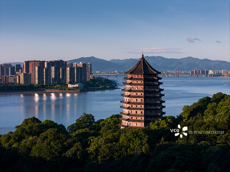 杭州市钱塘江六和塔图片素材