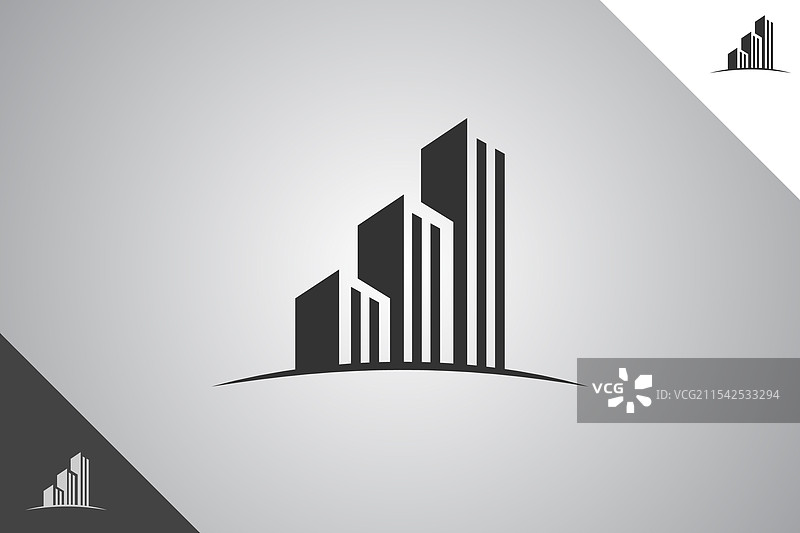 现代房地产标志设计与建筑师图片素材