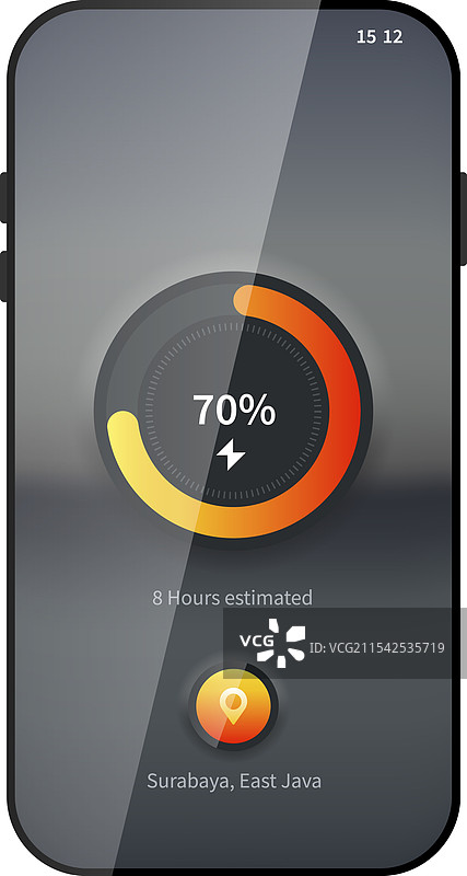 现代智能手机电池充电用户界面设计图片素材