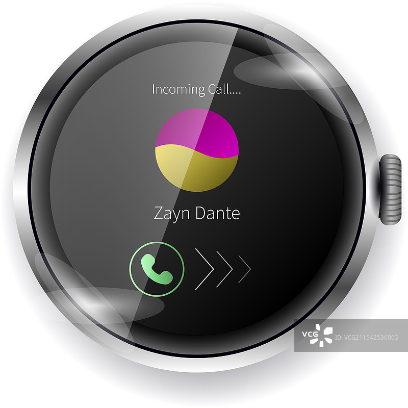 智能手表来电界面显示联系人图片素材