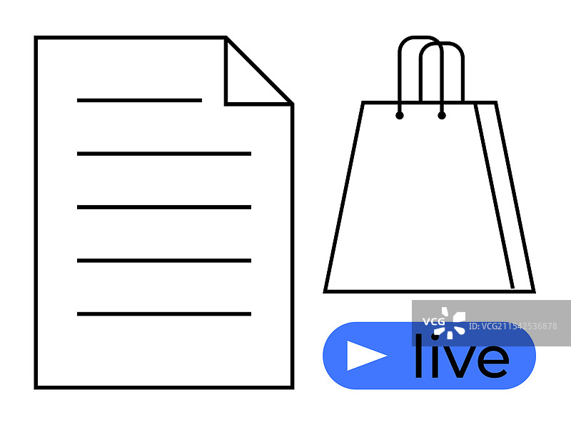 纸质文件购物袋和蓝色生活图片素材
