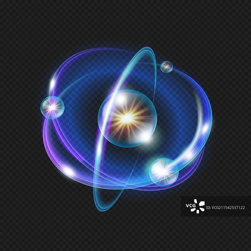 原子结构与霓虹灯效果图片素材