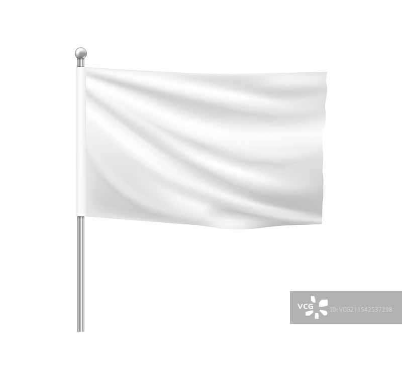 白色空白旗帜模型逼真的横幅图片素材