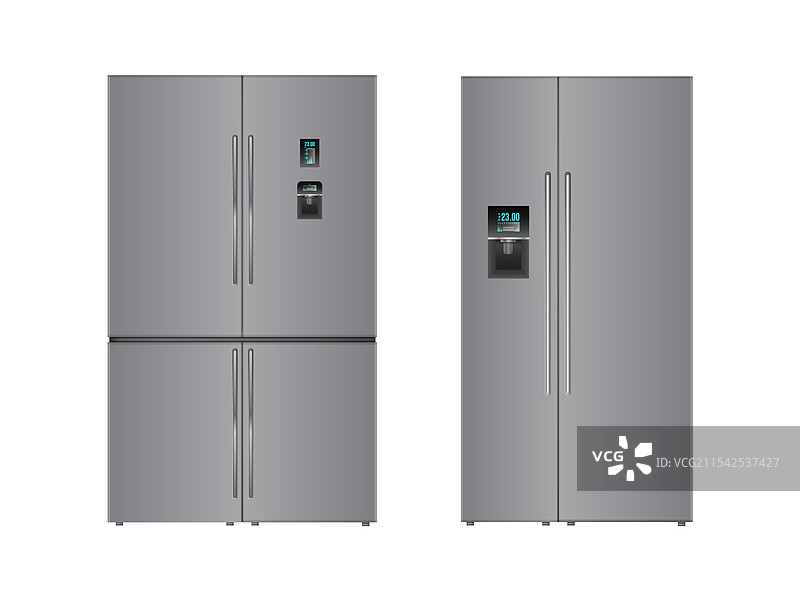 双开门冰箱 逼真的冰箱图片素材