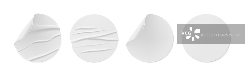 白色胶水粘贴的皱褶贴纸或标签图片素材