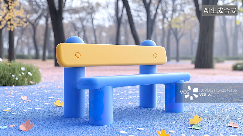 【AI数字艺术】公园里的长椅图片素材
